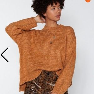 Mustard Heavy Oversized Knit Sweater